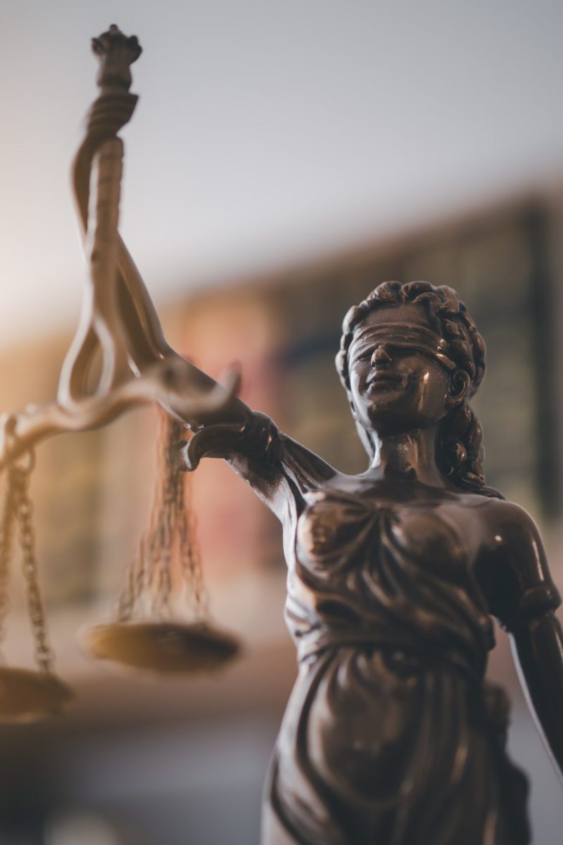 Lady justice,Law theme, mallet of the judge, law enforcement officers, evidence-based cases and documents taken into account.